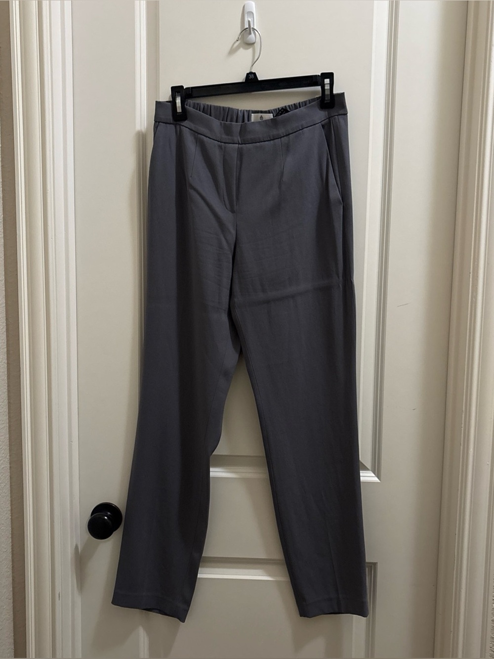Aritzia Babaton Conan Pull On Mid-Rise Slim Leg Pants Gray Size 8 Career Office